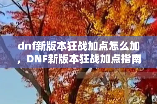 dnf新版本狂战加点怎么加,DNF新版本狂战加点指南,打造最强战斗力的必备攻略 dnf新版本狂战加点怎么加,DNF新版本狂战加点指南,打造最强战斗力的必备攻略