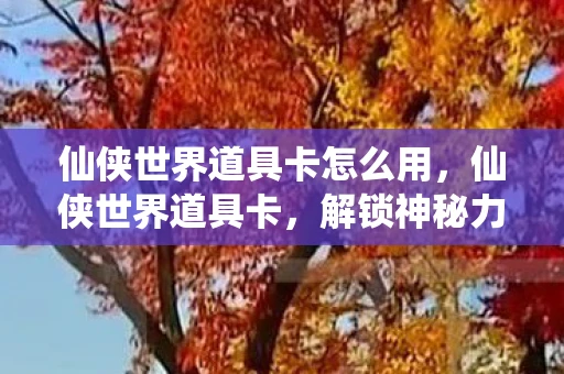 仙侠世界道具卡怎么用,仙侠世界道具卡,解锁神秘力量的钥匙 仙侠世界道具卡怎么用,仙侠世界道具卡,解锁神秘力量的钥匙