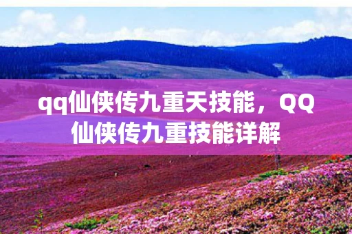qq仙侠传九重天技能，QQ仙侠传九重技能详解