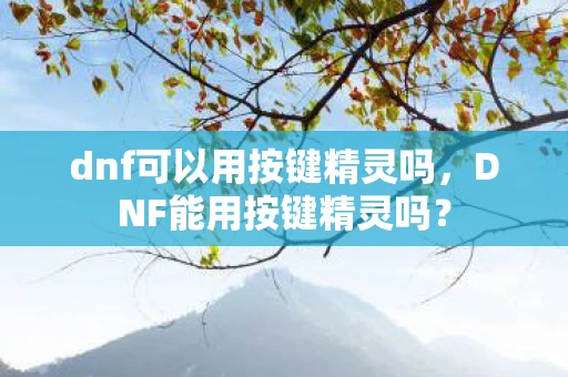 dnf可以用按键精灵吗，DNF能用按键精灵吗？