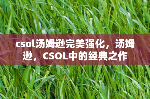 csol汤姆逊完美强化，汤姆逊，CSOL中的经典之作