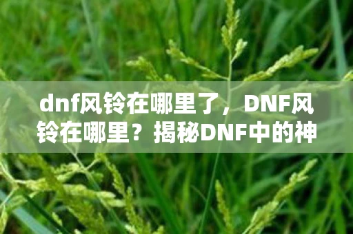 dnf风铃在哪里了，DNF风铃在哪里？揭秘DNF中的神秘NPC风铃