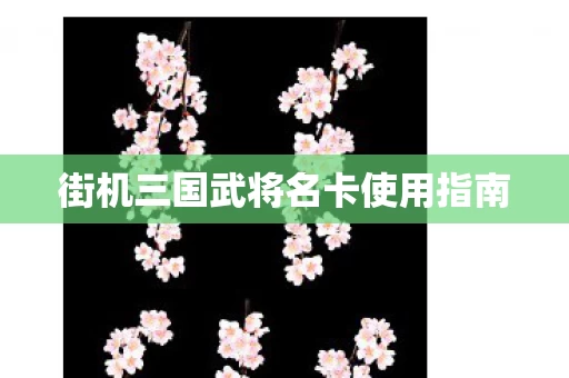 街机三国武将名卡使用指南图片