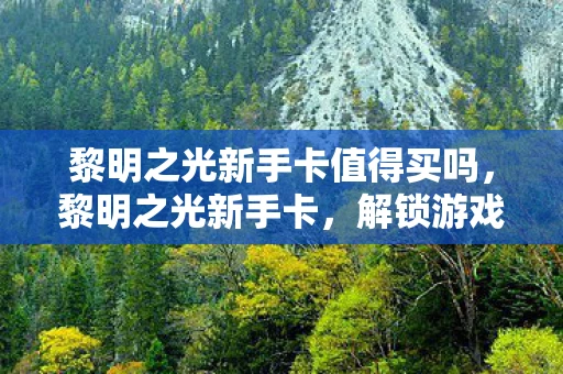 黎明之光新手卡值得买吗,黎明之光新手卡,解锁游戏世界的钥匙 黎明之光新手卡值得买吗,黎明之光新手卡,解锁游戏世界的钥匙