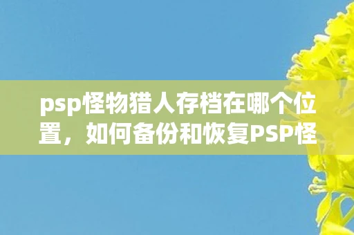 psp怪物猎人存档在哪个位置,如何备份和恢复PSP怪物猎人2的存档 psp怪物猎人存档在哪个位置,如何备份和恢复PSP怪物猎人2的存档