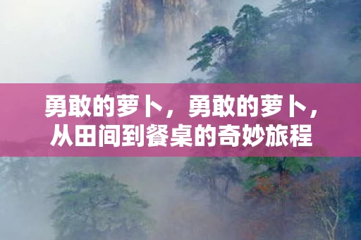 勇敢的萝卜，勇敢的萝卜，从田间到餐桌的奇妙旅程