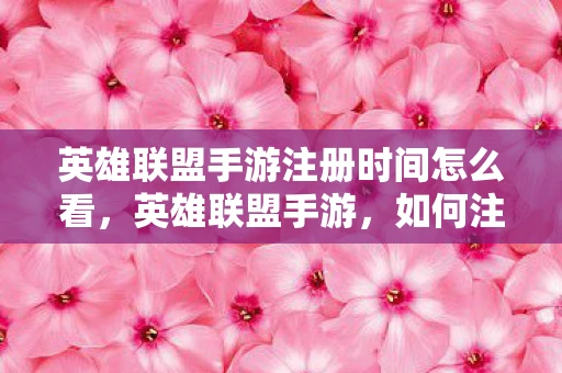 英雄联盟手游注册时间怎么看,英雄联盟手游,如何注册一个独特的ID? 英雄联盟手游注册时间怎么看,英雄联盟手游,如何注册一个独特的ID?