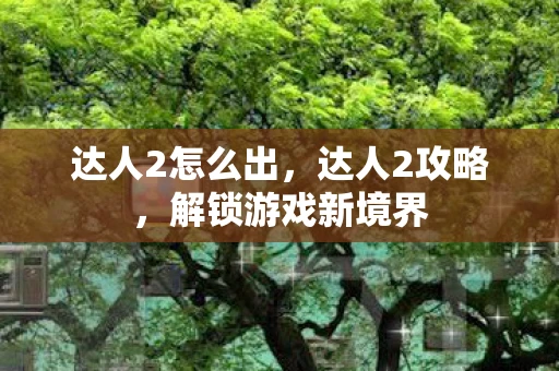 达人2怎么出，达人2攻略，解锁游戏新境界
