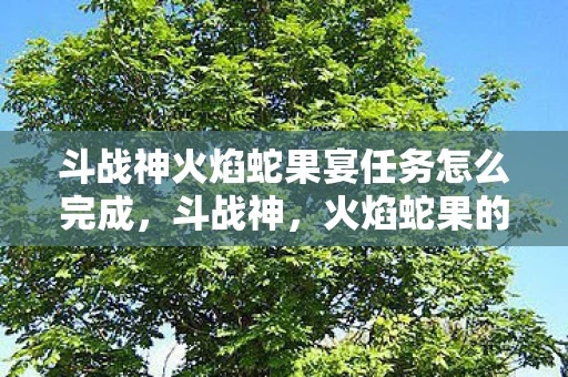 斗战神火焰蛇果宴任务怎么完成，斗战神，火焰蛇果的传奇