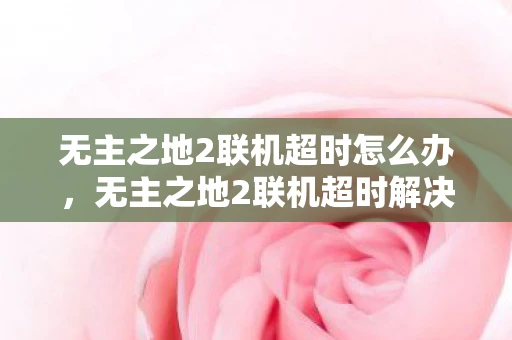 无主之地2联机超时怎么办，无主之地2联机超时解决方案