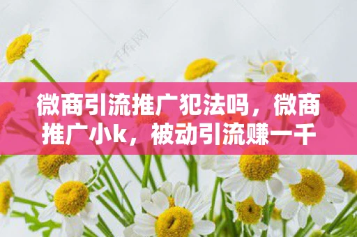 微商引流推广犯法吗，微商推广小k，被动引流赚一千的实战攻略