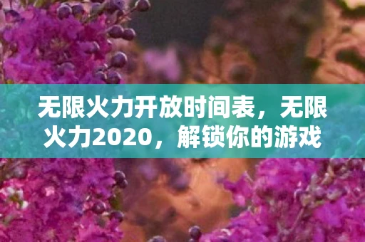 无限火力开放时间表，无限火力2020，解锁你的游戏激情