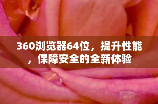 360浏览器64位，提升性能，保障安全的全新体验