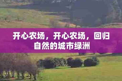开心农场，开心农场，回归自然的城市绿洲