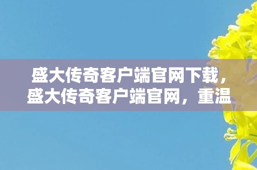 盛大传奇客户端官网下载,盛大传奇客户端官网,重温经典,再续传奇 盛大传奇客户端官网下载,盛大传奇客户端官网,重温经典,再续传奇