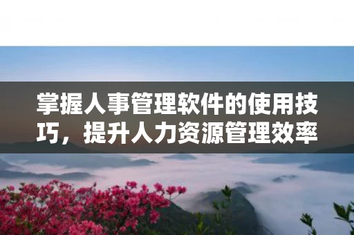 掌握人事管理软件的使用技巧图片