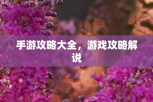 手游攻略大全图片