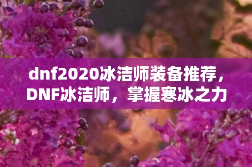 dnf2020冰洁师装备推荐，DNF冰洁师，掌握寒冰之力的神秘职业