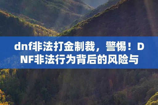 dnf非法打金制裁，警惕！DNF非法行为背后的风险与后果