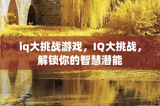 iq大挑战游戏，IQ大挑战，解锁你的智慧潜能