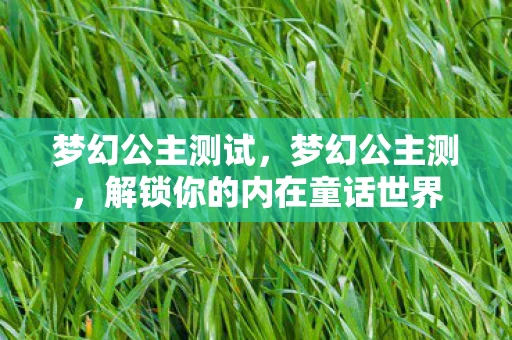 梦幻公主测试，梦幻公主测，解锁你的内在童话世界