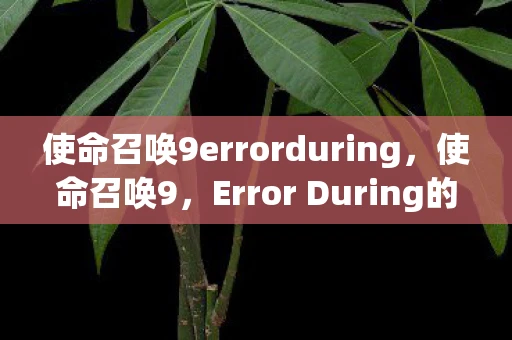 使命召唤9errorduring,使命召唤9,Error During的解决之道 使命召唤9errorduring,使命召唤9,Error During的解决之道