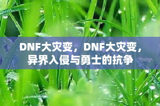 DNF大灾变，DNF大灾变，异界入侵与勇士的抗争