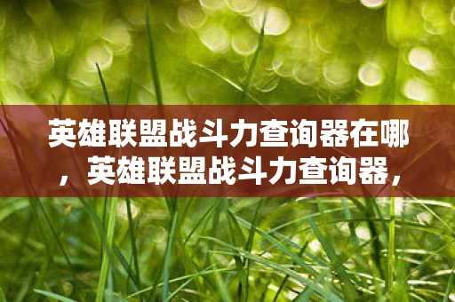 英雄联盟战斗力查询器在哪,英雄联盟战斗力查询器,提升游戏水平的关键工具 英雄联盟战斗力查询器在哪,英雄联盟战斗力查询器,提升游戏水平的关键工具