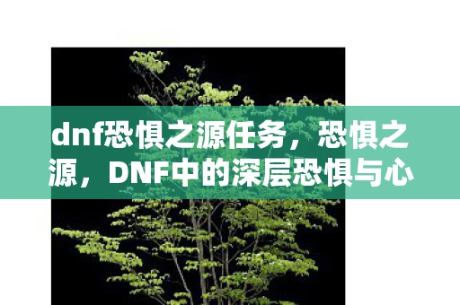dnf恐惧之源任务，恐惧之源，DNF中的深层恐惧与心理挑战