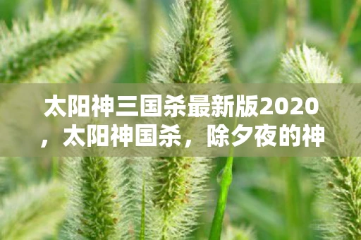 太阳神三国杀最新版2020，太阳神国杀，除夕夜的神秘盛宴