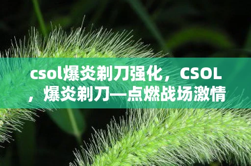 csol爆炎剃刀强化，CSOL，爆炎剃刀—点燃战场激情的火焰利刃