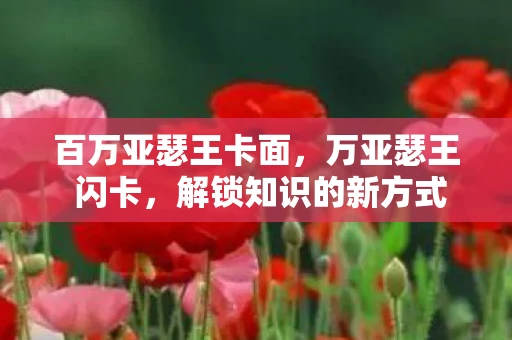 百万亚瑟王卡面，万亚瑟王 闪卡，解锁知识的新方式