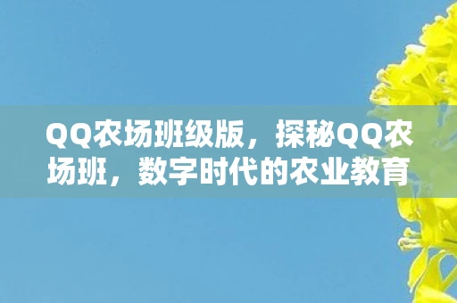 QQ农场班级版，探秘QQ农场班，数字时代的农业教育创新