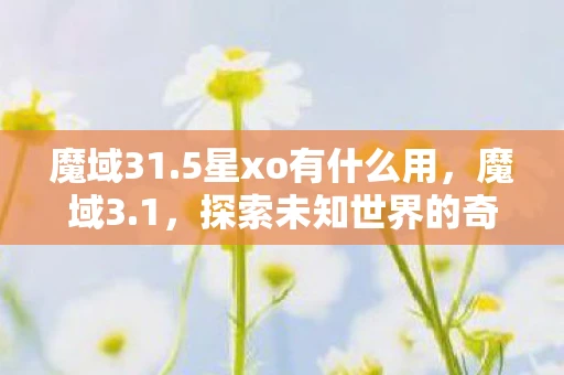 魔域31.5星xo有什么用，魔域3.1，探索未知世界的奇幻之旅