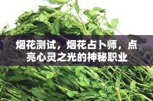 烟花测试，烟花占卜师，点亮心灵之光的神秘职业