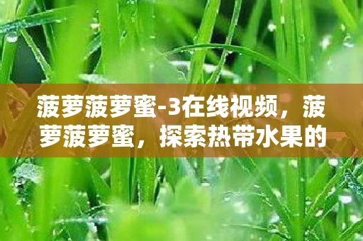 菠萝菠萝蜜-3在线视频，菠萝菠萝蜜，探索热带水果的奇妙世界