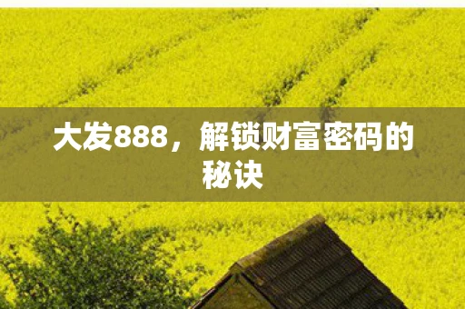 大发888,解锁财富密码的秘诀 大发888,解锁财富密码的秘诀