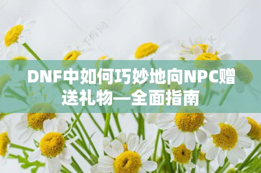 DNF中如何巧妙地向NPC赠送礼物图片