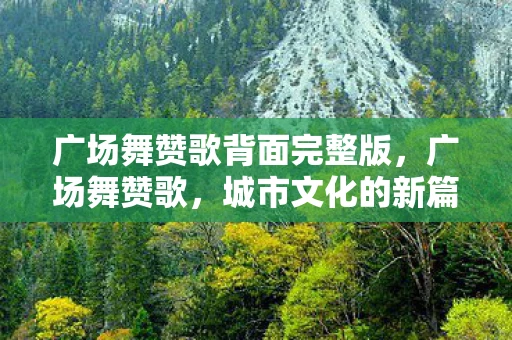 广场舞赞歌背面完整版,广场舞赞歌,城市文化的新篇章 广场舞赞歌背面完整版,广场舞赞歌,城市文化的新篇章