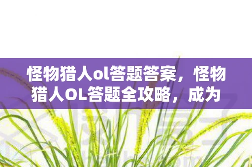 怪物猎人ol答题答案，怪物猎人OL答题全攻略，成为狩猎大师的必经之路