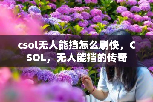 csol无人能挡怎么刷快，CSOL，无人能挡的传奇