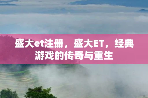 盛大et注册，盛大ET，经典游戏的传奇与重生