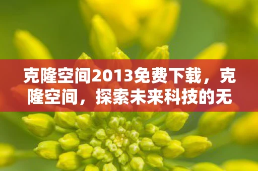 克隆空间2013免费下载,克隆空间,探索未来科技的无限可能 克隆空间2013免费下载,克隆空间,探索未来科技的无限可能