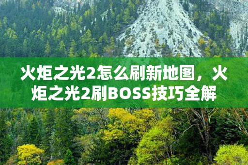 火炬之光2怎么刷新地图,火炬之光2刷BOSS技巧全解析 火炬之光2怎么刷新地图,火炬之光2刷BOSS技巧全解析