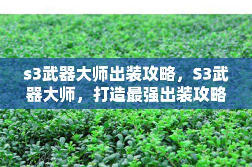 s3武器大师出装攻略，S3武器大师，打造最强出装攻略