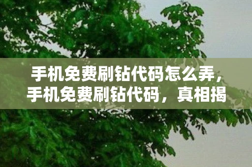 手机免费刷钻代码怎么弄，手机免费刷钻代码，真相揭秘与警示