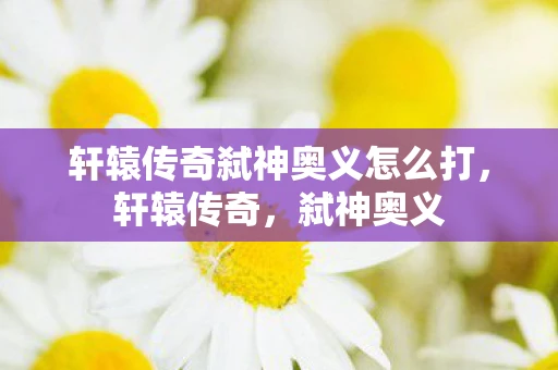 轩辕传奇弑神奥义怎么打,轩辕传奇,弑神奥义 轩辕传奇弑神奥义怎么打,轩辕传奇,弑神奥义