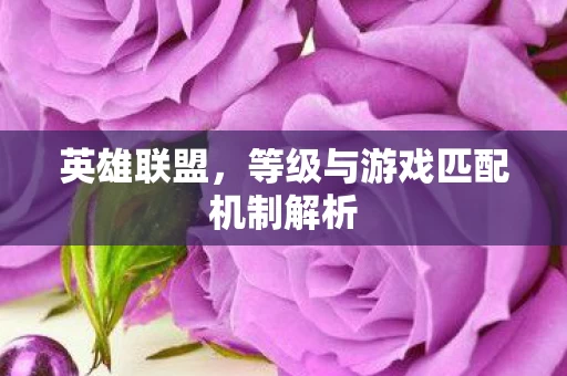 等级与游戏匹配机制解析图片