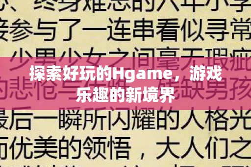 探索好玩的Hgame图片