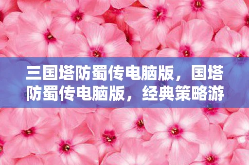 三国塔防蜀传电脑版，国塔防蜀传电脑版，经典策略游戏的数字重生